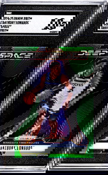 2024-25 Panini Prizm #3 Anthony Edwards Deep Space Green Prizm SGC 10