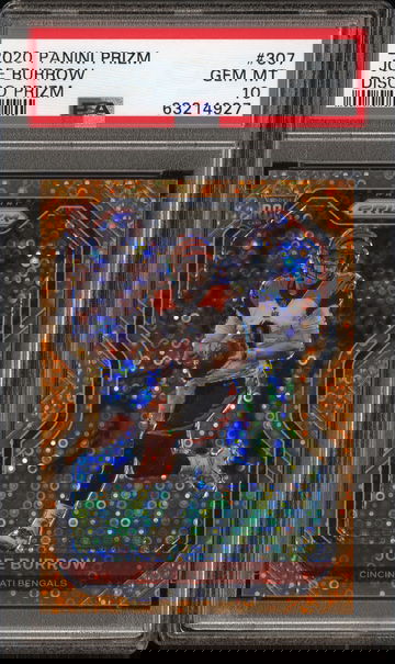 2020 Joe Burrow Panini Disco Prizm Rookie - Color Match GEM Mint 10