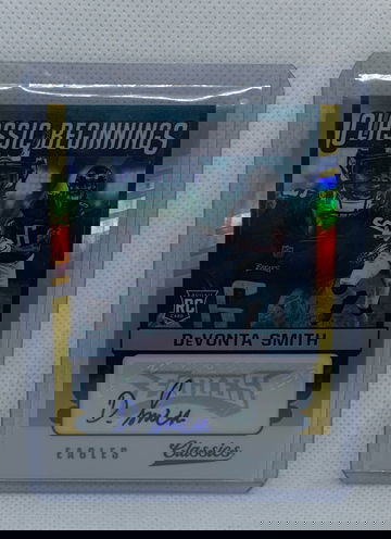 DeVonta Smith 2021 Classics, Classic Beginnings Gold /7 Auto Jersey Number
