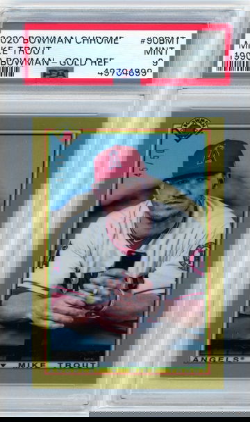 2020 Bowman Chrome #90BMT Mike Trout 1990 Bowman-Gold Refractor PSA 9 MINT!