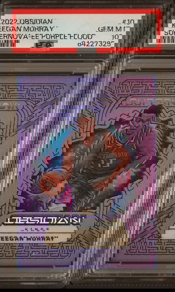 2022 Panini Obsidian Purple Flood Keegan Murray #10 /49 PSA 10