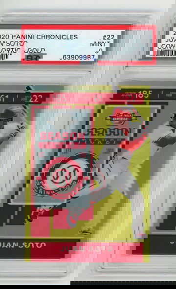 🔥💎 2020 Chronicles Contenders Optic Juan Soto Gold Prizm /10 Ebay 1/1 PSA 9 ⚾️ POP 2