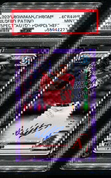 2020 Bowman Chrome Wilderd Patino Purple Refractor Auto /250 PSA 9 Mint