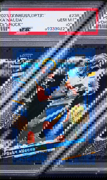 2023 DONRUSS PANINI OPTIC PUKA NACUA PURPLE SHOCK #238 RC ROOKIE PSA 10