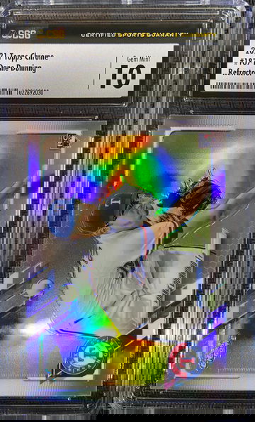 2021 Topps Chrome Refractor ROOKIE Dane Dunning CSG 10 GEM MINT LOW POP!