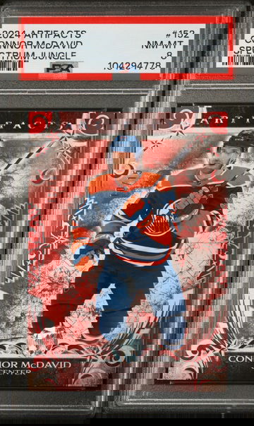 2024 Upper Deck Artifacts Spectrum Jungle Connor Mcdavid #152 /15 PSA 8