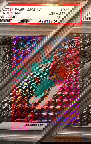 2019-20 Panini Mosaic JA Morant Pink Camo PSA 10