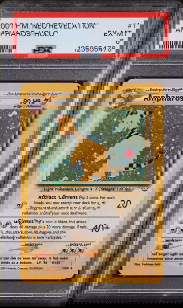 2001 Pokemon Neo Revelation Holo Ampharos #1 PSA 6