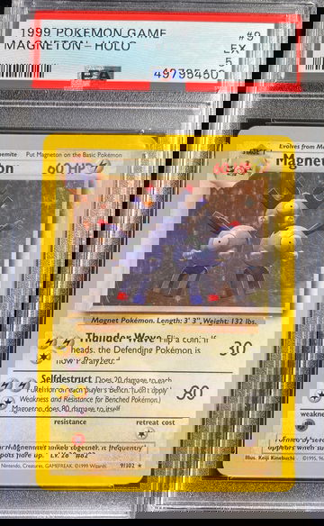 1999 Pokémon base set Magneton Holo Holograpgic EX 5 9 /102 rare