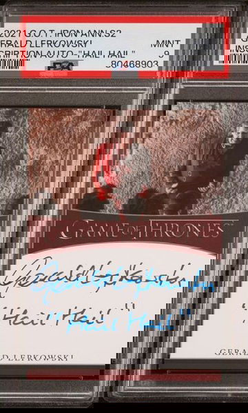 2021 Game of Thrones Iron Anniverary S2 Gerald Lepkowski Inscreiption Auto PSA 9 [NS-1A.29]