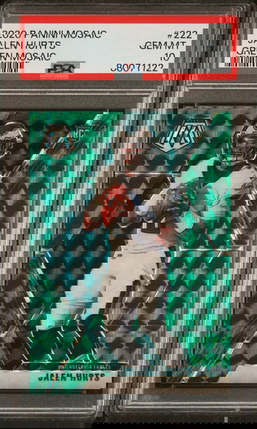 2020 Panini Mosaic Jalen Hurts Green Mosaic Rookie Card RC PSA 10