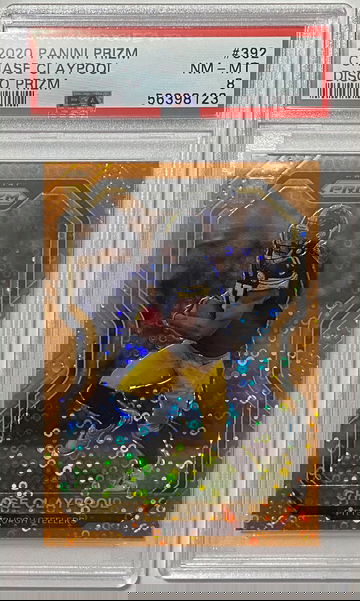 2020 Panini Prizm Chase Claypool Orange Disco Prizm PSA 8 NM-MT