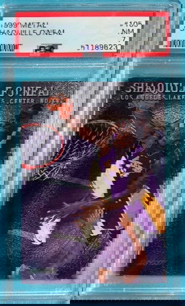 1999 Metal #105 SHAQUILLE O'NEAL Los Angeles Lakers PSA 7 HOF Lakers