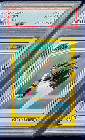 2024 Panini Donruss Rated Prospects Paul Skenes #131 Yellow Flood PSA 10 Gem