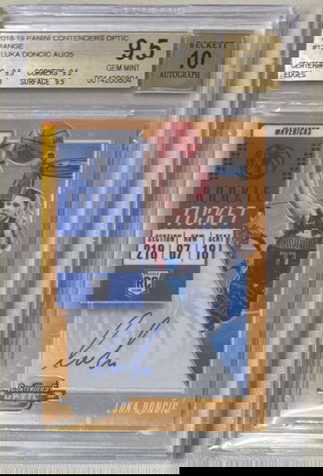 BGS 9.5 2018 Contenders Optic Orange Luka Doncic Rookie Auto 25/25