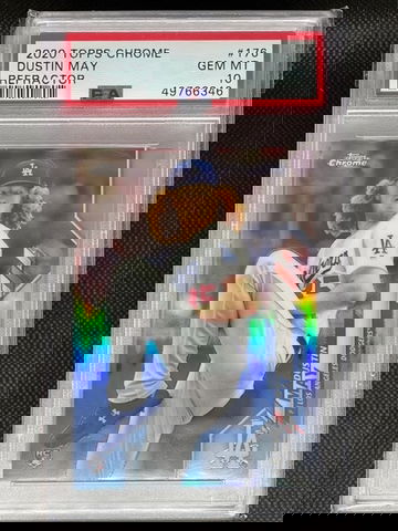 PSA 10 2020 Topps Chrome Dustin May Refractor #176 RC Dodgers