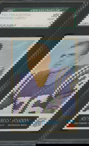 1965 Philadelphia #4 Wendell Harris Baltimore Colts SGC 88 NM/MT 8