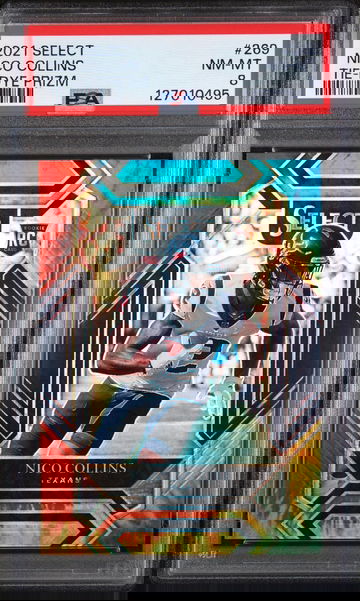 2021 Panini Select Tie-Dye Prizm Nico Collins #269 /25 PSA 8