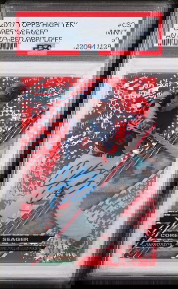 2017 Topps High Tek Red Orbit Diffractor Corey Seager #HT-CS Auto /10 PSA 9