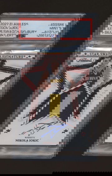 2022 Panini Flawless Nikola Jokic /15 Star Swatch DNA Auto 10 PSA 9 Mint Ruby