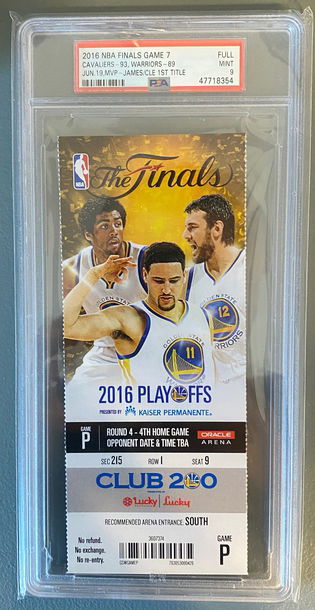 2016 Finals Game 7 Ticket PSA 9 Cavs Warriors Lebron
