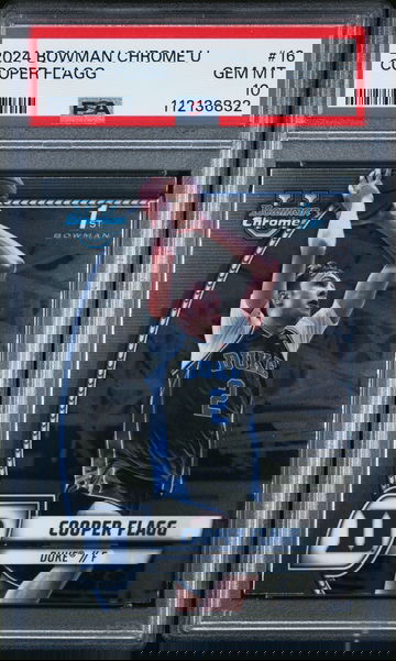 2024 BOWMAN CHROME UNIVERSITY COOPER FLAGG #16 RC ROOKIE PSA 10