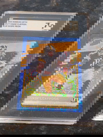 2020 Donruss Optic Chase Claypool PRIZM Blue Scope SGC 7