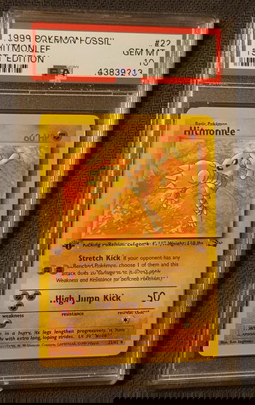 Pokemon Fossil 1st Edition Hitmonlee PSA 10