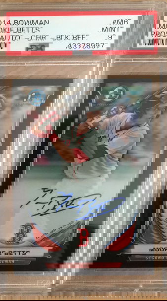 Mookie Betts Black Refractor auto /99 PSA 9 