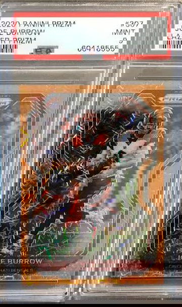 2020 Panini Prizm Joe Burrow Orange Lazer Prizm PSA 9 MINT