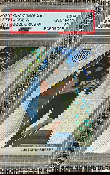 2020 Panini Mosaic Justin Herbert RC SP No Huddle Prizm SP PSA 10 💎