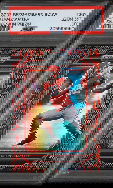 2023 Panini Prizm Draft Picks Snakeskin Jalen Carter #163 PSA 10