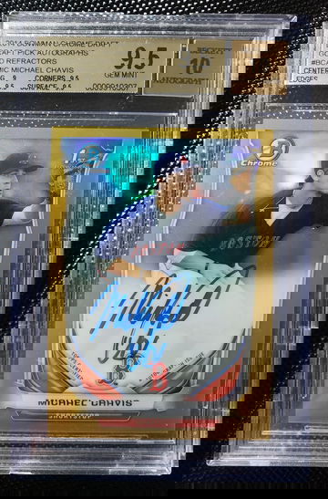 2014 Bowman Michael Chavis Gold Refractor Auto BGS 9.5/10