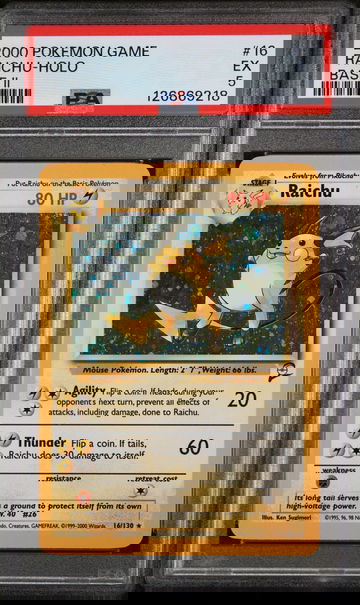 2000 Pokemon Base Set 2 Holo Raichu #16 PSA 5