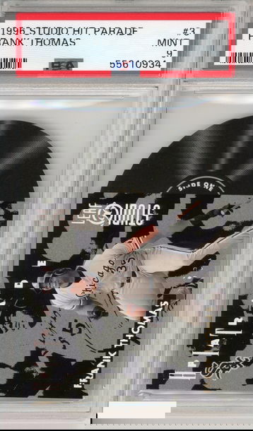 1996 STUDIO HIT PARADE FRANK THOMAS #3 CHICAGO WHITE SOX HOF 4586 OF 5000 PSA 9