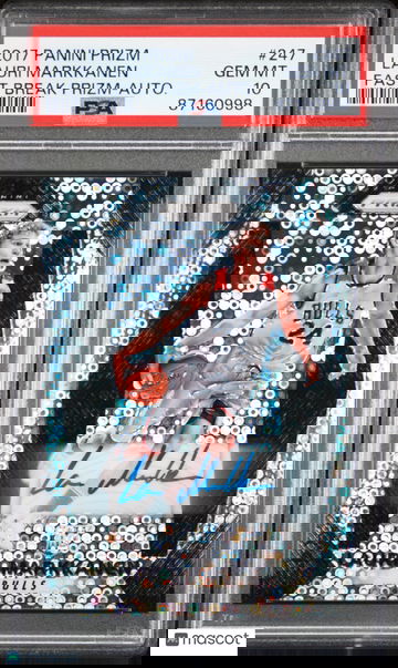 Lauri Markkanen 2017 Prizm Fast Break Rookie Autograph #247 Utah Jazz RC PSA 10