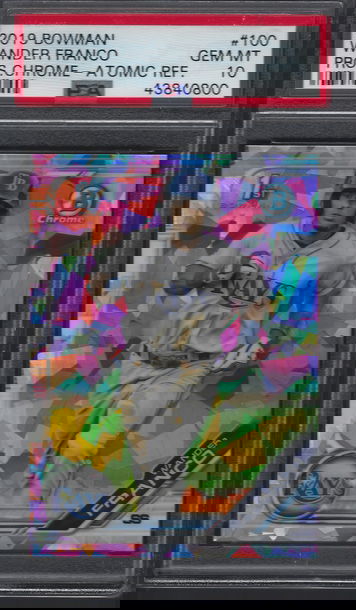 2019 Bowman Chrome ATOMIC REFRACTOR WANDER FRANCO ROOKIE RC #100 PSA 10 GEM MINT