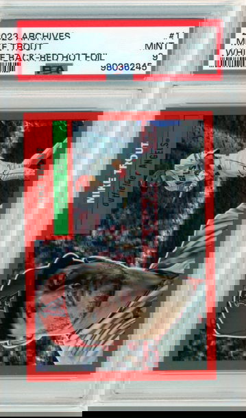 2023 Topps Archives #1 Mike Trout White Back-Red Hot Foil