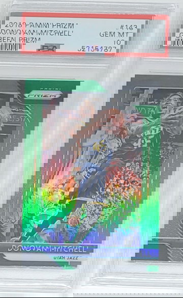 2018 Prizm Donovan Mitchell Green Prizm SP #143 PSA 10 GEM MINT POP 15