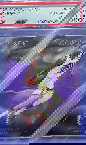 2019-20 Panini Origins Kevin Durant FOTL 16/21 PURPLE BROOKLYN NETS PSA 8 NM-MT