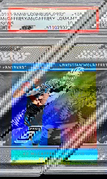 2017 Christian McCaffrey Panini Donruss Optic Illusions #18 PSA GEM MT