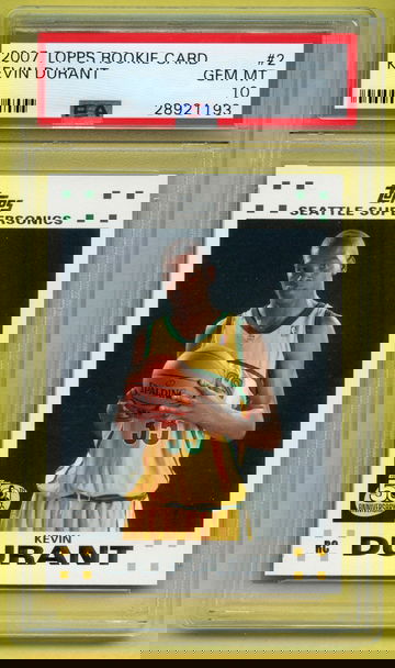 KEVIN DURANT 2007 TOPPS ROOKIE CARD #2 PSA 10 Gem Mint 