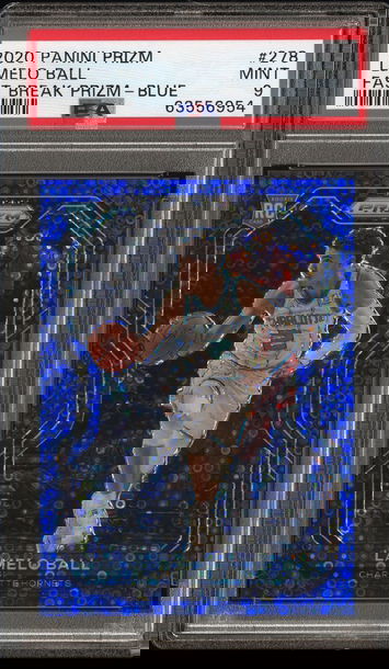 2020 Panini Prizm #278 Lamelo Ball Fast Break Blue /175 psa 9