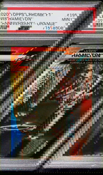 2020 Topps Chrome F1 Lewis Hamilton Orange 70th Anniversary Refractor #195 Formula 1