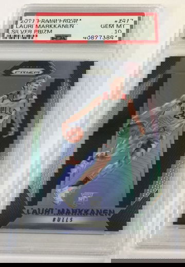 2017-18 Prizm Lauri Markkanen Silver Prizm Rookie Card #247 PSA 10 GEM MINT