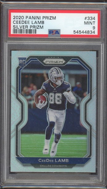 2020 Panini Prizm Ceedee Lamb Silver Prizm PSA 9