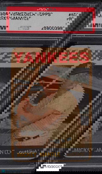 1964 Venezuela Topps Baseball Mickey Mantle #50 PSA 1