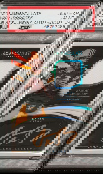 2021 Aaron Rodgers Eye Black Jersey Auto Gold 