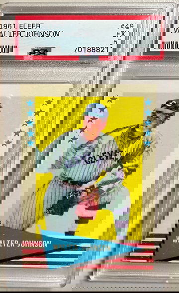 1961 FLEER #49 WALTER JOHNSON EX PSA 5