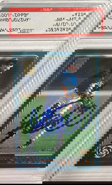2001 topps Ichiro Suzuki auto rc psa 8 auto dna 10